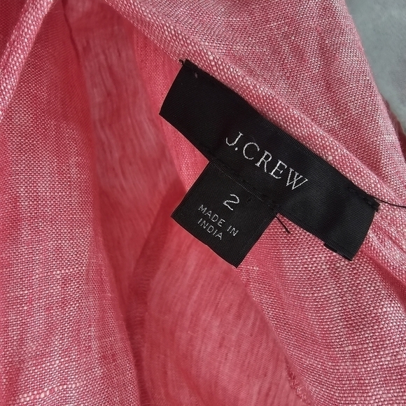 J Crew V-back linen top Size 2 - Picture 3 of 5